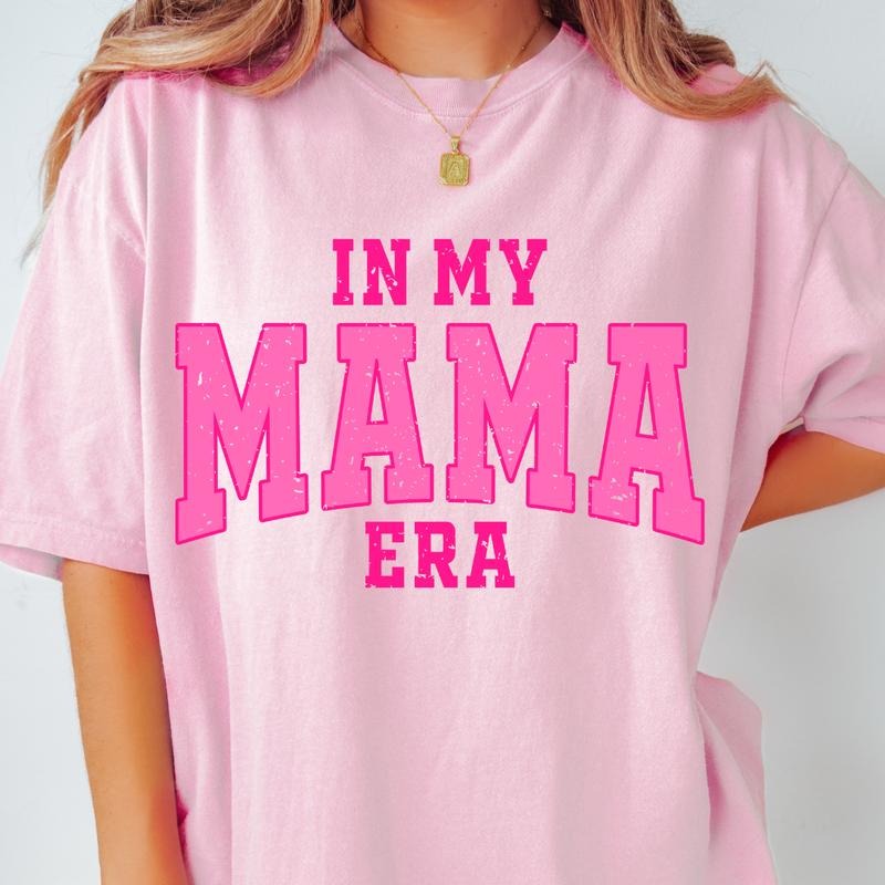 In My Mama Era Varsity jShirt, Mama Shirt, Mom Shirt, Gift for Mom, Mom Gift, Comfort Colors Cotton Shirt Casual Crewneck