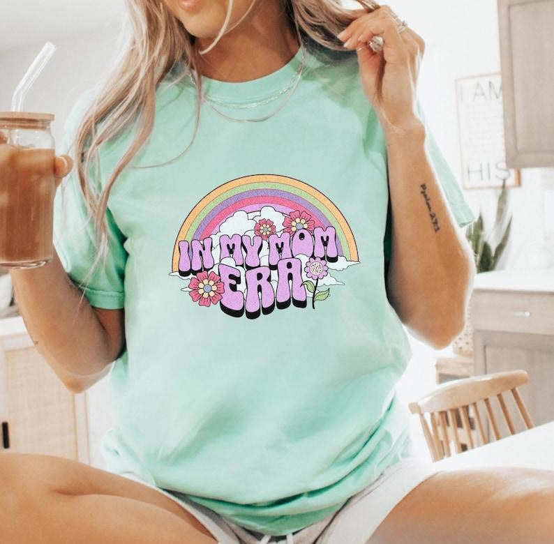In My Mom Era, Flower Mama Shirt, Retro Mama Shirt, Mother's Day Shirt, Mom's Garden Shirt, Vintage Mom Shirt, Mom Birthday Hoodie and Sweater; T-shirt
