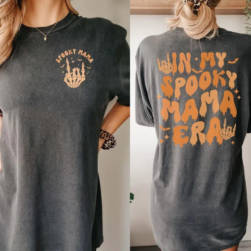 In My Spooky Mama Era Shirt Mama Halloween Shirt Gift For Expecting Spooky Mom Tee Gift For Mom Skeleton Momster...