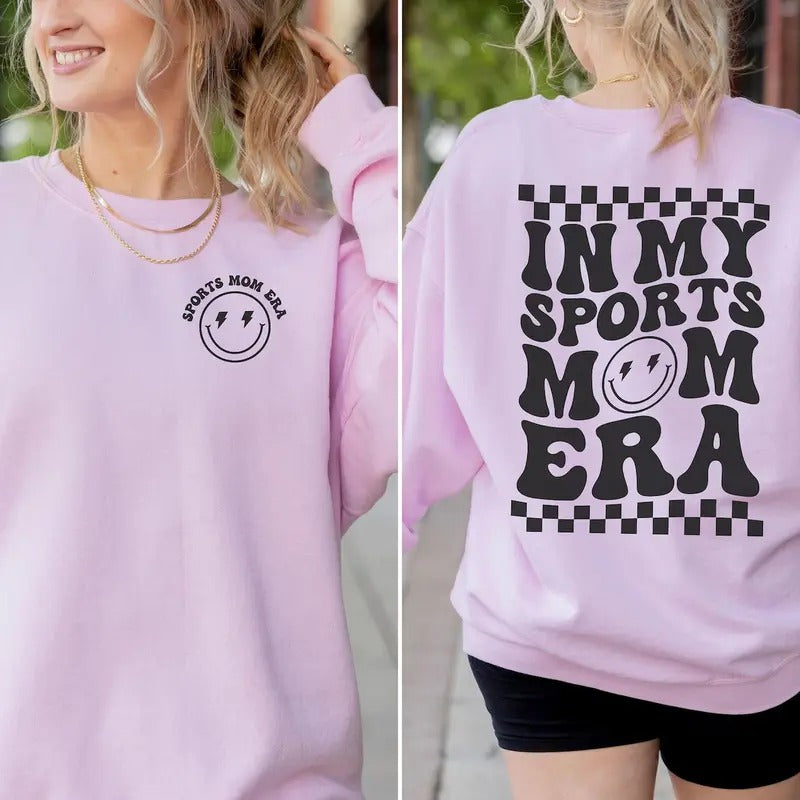 In My Sports Mom Sweatshirt, Retro Mom Life Sweater, Funny Game Day Crewneck, Team Mom Gift, Checkered Sports Mama Shirt, Trendy Mom T-shirt, sweater and Hoodie