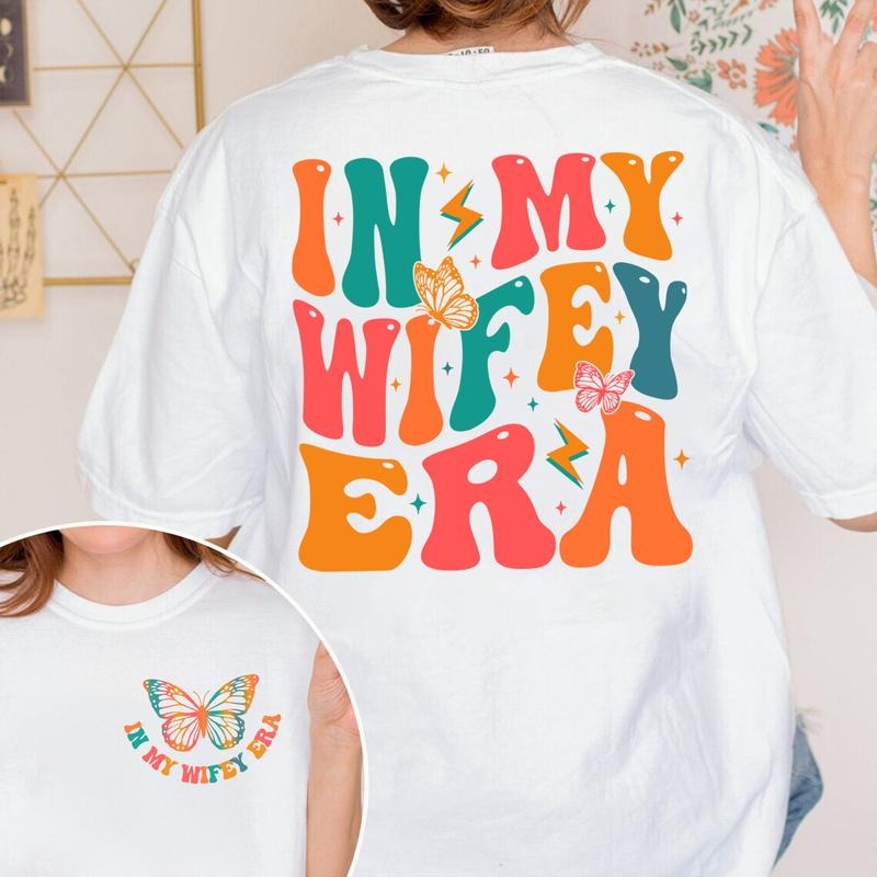 In My Wifey Era T-shirt, Wife Shirt, Wifey Tee, Gift for Wife, Funny Wife T-shirt, Retro Concert Cotton Fabric
