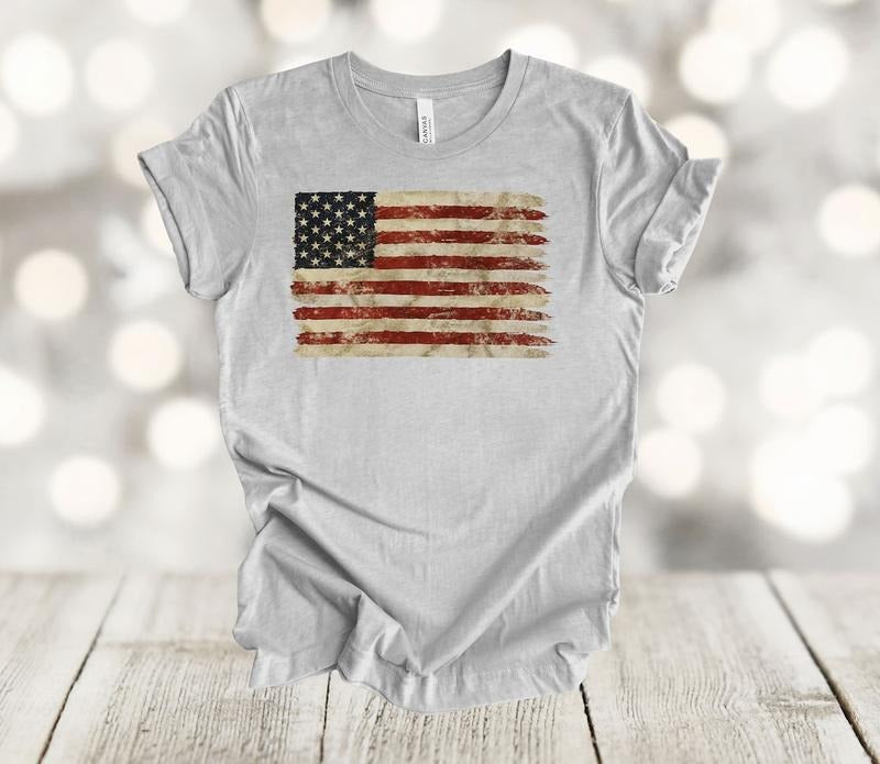 Independence Day Shirt, American Flag Shirt, US Flag, Vintage Flag