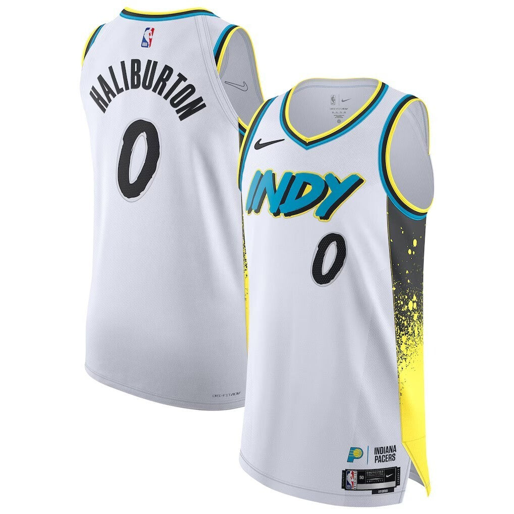 Indiana Pacers #0 Tyrese Haliburton 202425 Authentic Player Jersey - City Edition - White
