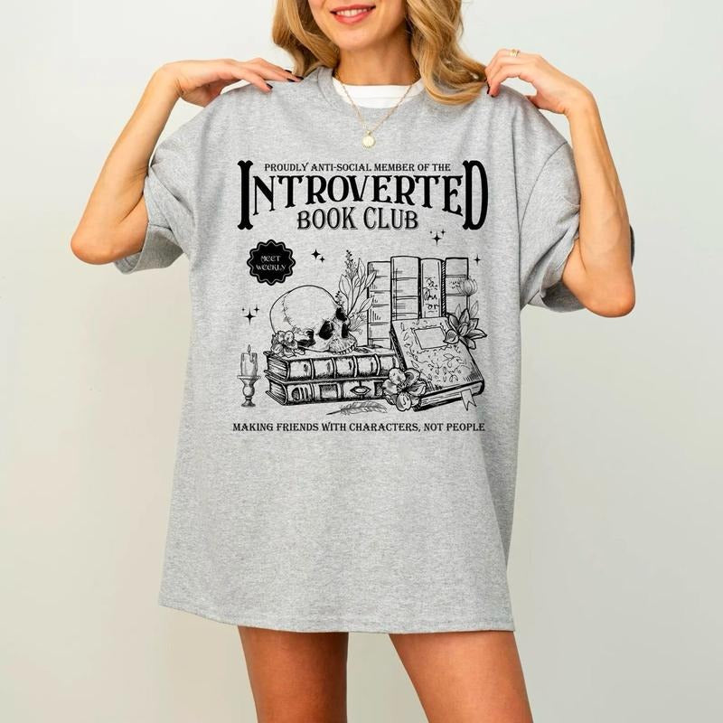 Introverted Book Club Shirt, Romance Reader Sweatshirt, Book Lover Antisocial Shirt, Vintage Reading Shirts, Bookworm Sweatshirt, Bibliophile Tee