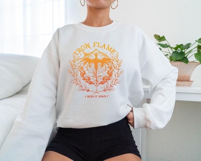 Iron Flame Sweatshirt, Fourth Wing Hoodie and Sweater; T-shirt | WearSparks.com