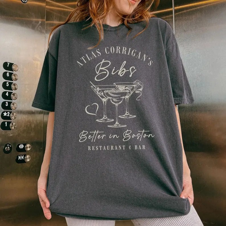 It ends with us Bibs boston t shirt Atlas Corrigan fandom old money aesthetic book gifts booktok merch colleen hoover...