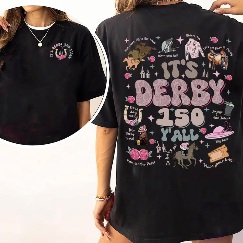 It's Derby 150 Y'all Comfort Color T-Shirt, Kentucky Derby Horse Racing Tee, May the fourth Derby Sweater, Womens Derby Tshirts, Kentucky Derby Tshirt 2024