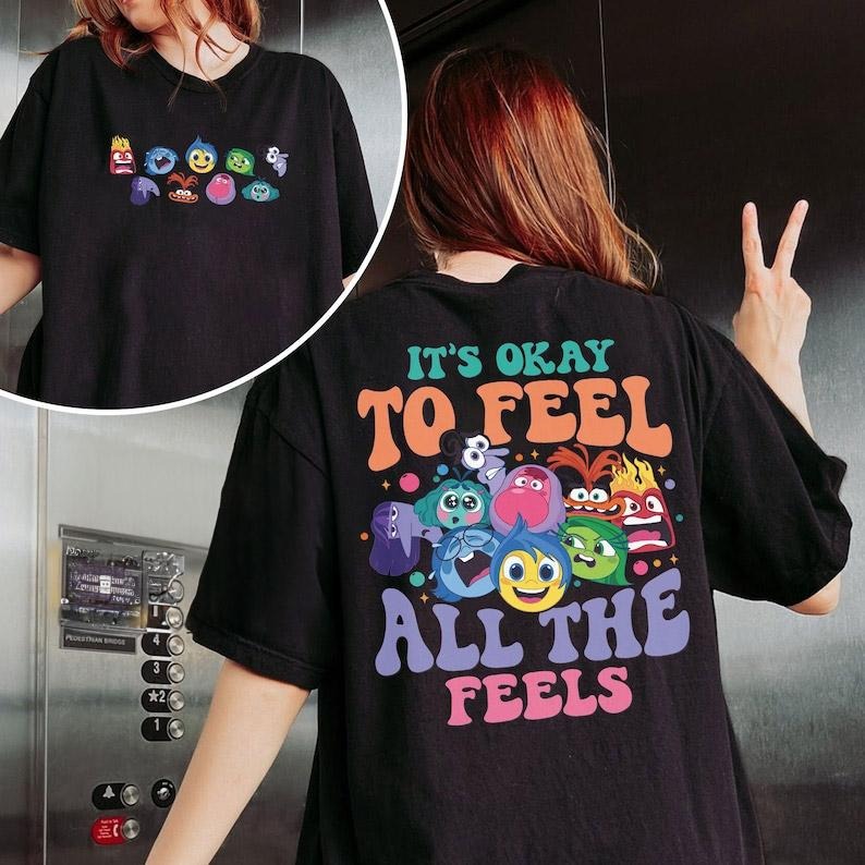 It's Okay To Feel All The Feels Shirt, Mental Health Matter Shirt, Emotional support shirt, Feelings shirt, Inside Out 2shirtstyle{n002}2