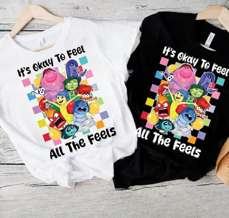 It's Okay To Feel All The Feels Shirt, Mental Health Matter Shirt, Emotional support shirt, Feelings shirt, Inside Out 2shirtstyle{n002}5
