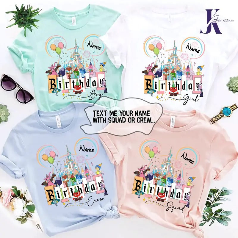 It's Okay To Feel All The Feels Shirt, Custom Name Inside Out Shirt, Personalized Birthday Boy Girl Tee, Inside out 2 shirt, Mental Health Matter Shirt, Emotional support shirt, Feelings shirt, Inside Out 2 Charater shirtstyle{n002}2