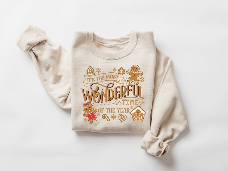 It's The Most Wonderful Time Of The Year Sweatshirt, Christmas Sweatshirt, Cute Gingerbread Sweater, Gingerbread Christmas Shirt, Winter Christmas Gift Shirt, Xmas Gingerbread Shirt