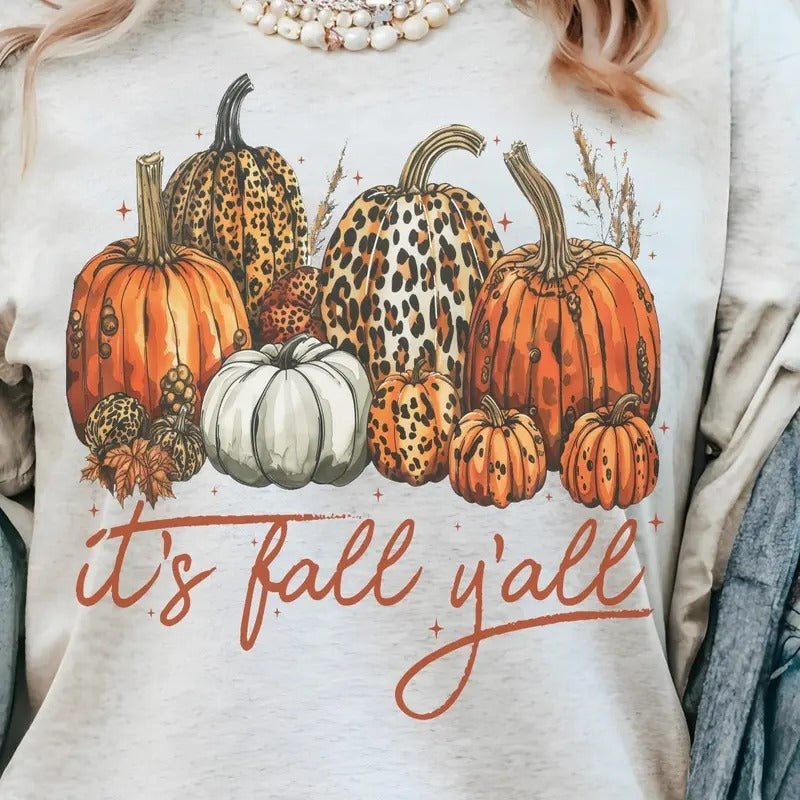 It's fall ya'll SHIRT - Ash- Print is Sublimation- A57 Sweatshirt, Hoodie, Comfort Colors