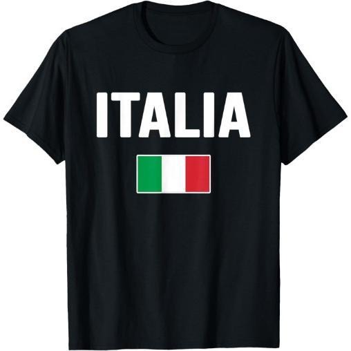 Italy Italian Flag Italia Souvenir T-Shirt Made in USA