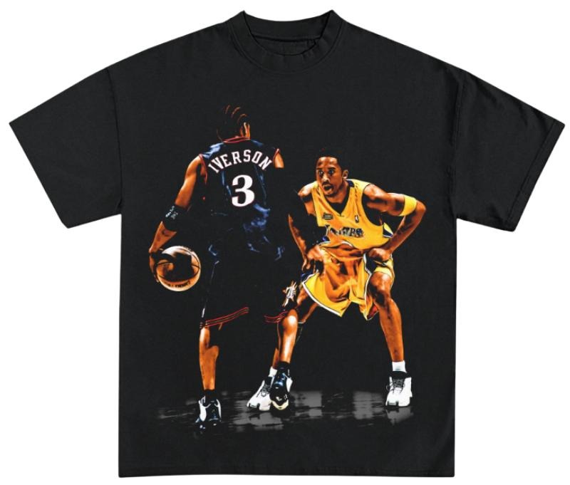 Iverson Vs. Kobe Vintage 90s Graphic T-Shirt, Menswear Top Underwear Streetwear Shortsleeve Hoodie, Sweatshirt
