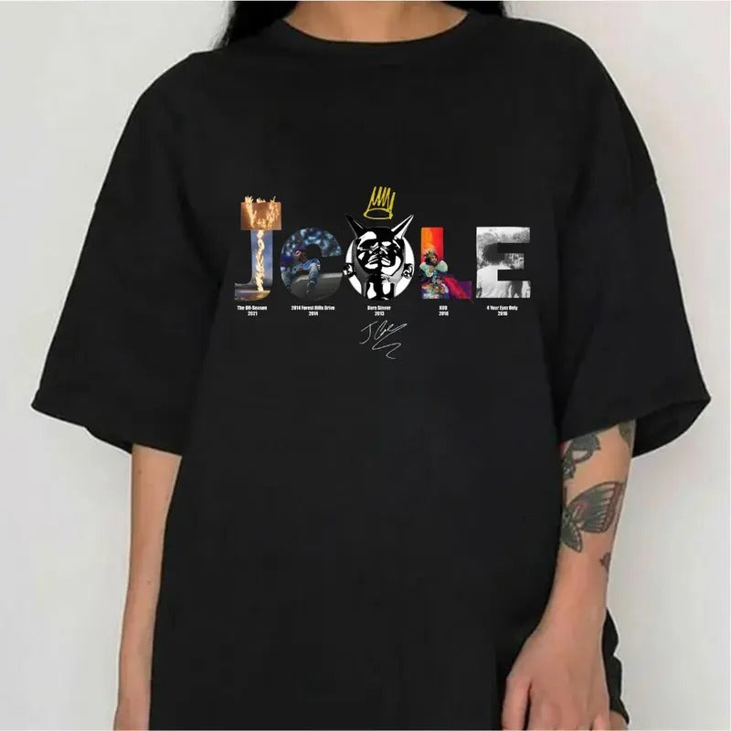 J C0le Best Albums , Graphic Shirt, Old School 90s Throwback Tee Hoodie, Sweatshirt | WearSparks.com