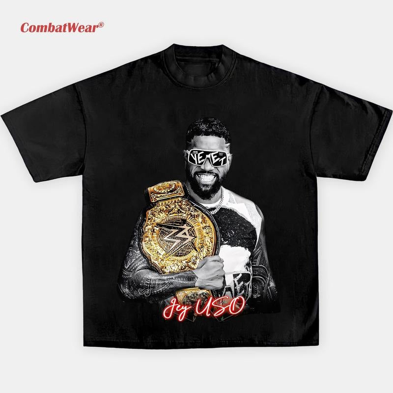 JEY USO CHAMPION TEE, Wrestling Tee, Wrestling Graphic Tee, 2025 Wrestler Shirt, Sports Shirt, Vintage Wresting Shirt, Wrestling Fan Gift