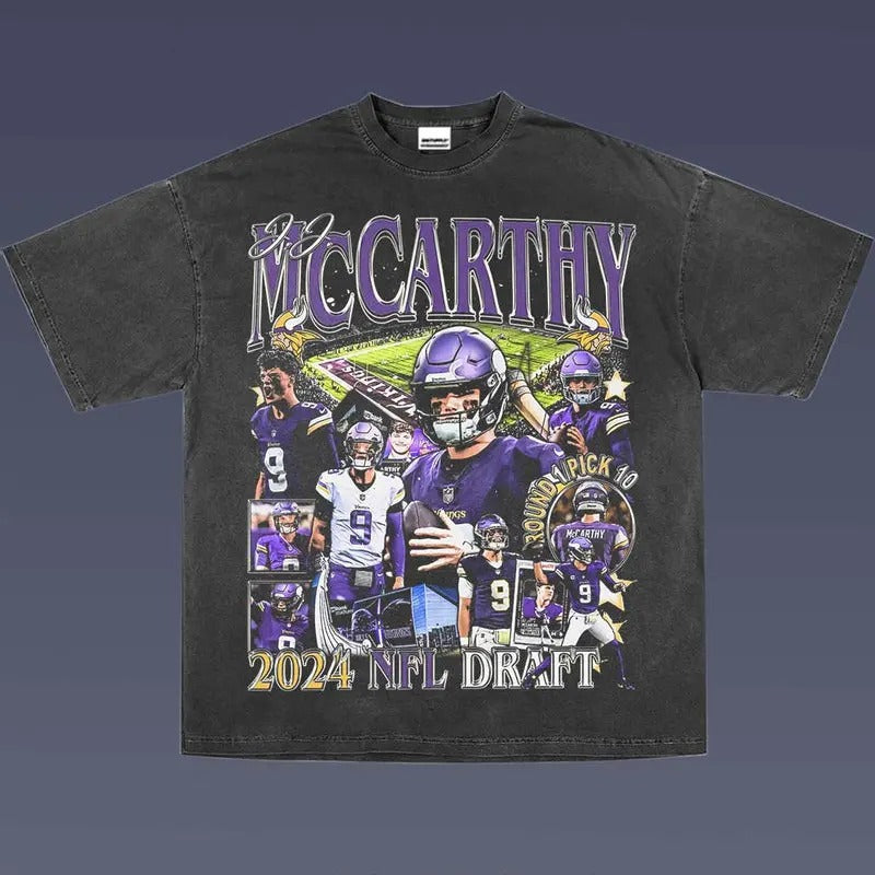 JJ MCCARTHY 1.0 VINTAGE TEE | AMERICAN FOOTBALL | GIFT FOR FAN