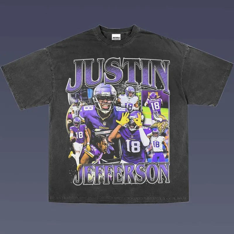 JUSTIN JEFFERSON 1.4 VINTAGE TEE | AMERICAN FOOTBALL | GIFT FOR FAN