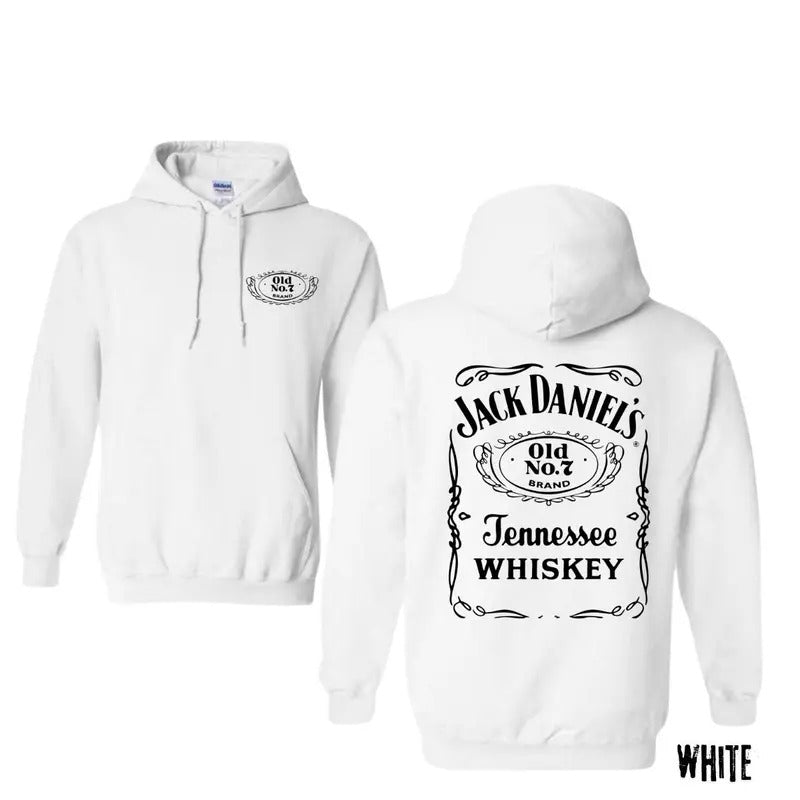 Jack Daniels Old No. 7 Label Hoodie – Unisex Whiskey Lover's Perfect Gift Long Sleeve Casual Pullover Man Tops Sweaters Menswear