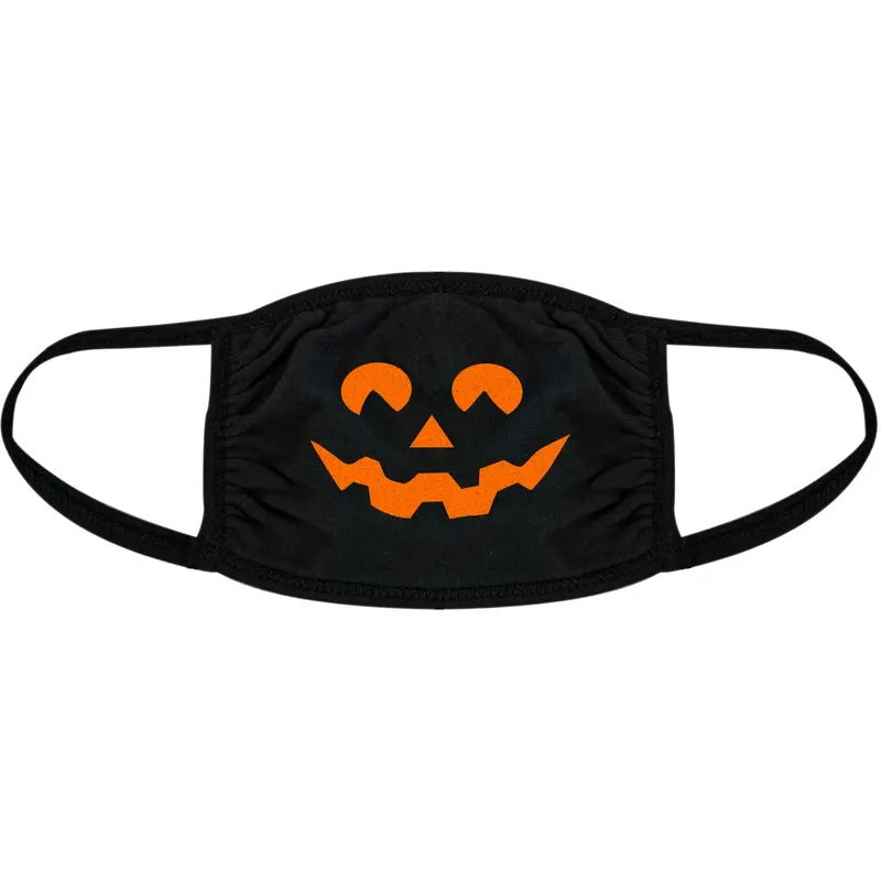 Jack O Lantern Face Mask Funny Halloween Pumpkin Nose And Mouth Covering Funny Masks for Adults Halloween Novelty Masks for Adults Black