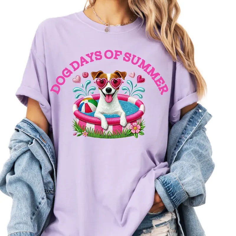 Jack Russel Dog Days of Summer Shirt ~ Unisex Apparel Relaxed Fit Printed In The USA Clothing Womenswear Casual Comfort Cotton Top Athletic Boho Chic