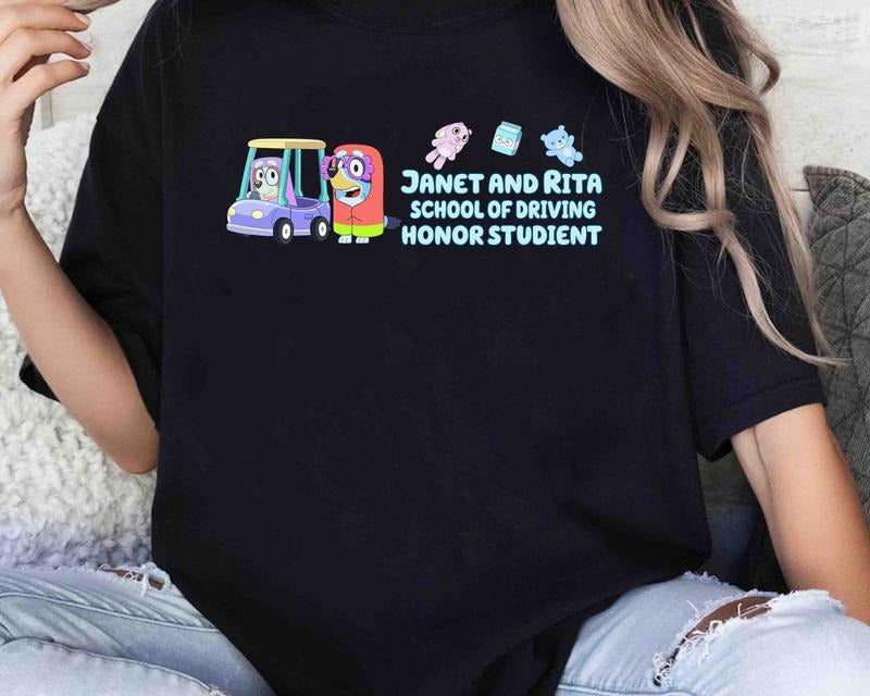 Janet And Rita School Of Driving Honor Studient Shirt , Mumlife Bluey Shirt, Bluey Family sweater Hoodie, Sweatshirt