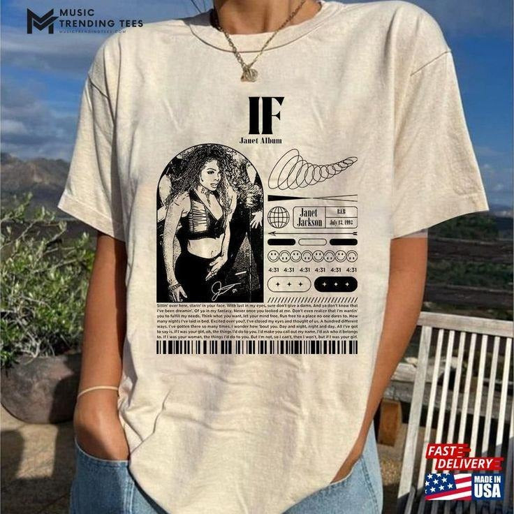 Janet Jackson 90S Vintage Shirt Album Cover T-Shirt 2024 Tour Together Again