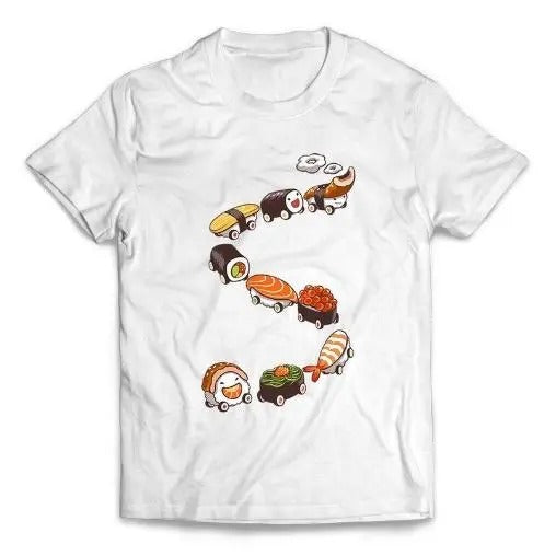 Japanese Nigiri Sushi Train - Short Sleeve Unisex, Men, Women, Youth T-Shirt Made in USA