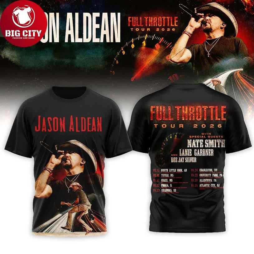 Jason Aldean Full Throttle Tour 2026 Two Sided Shirt