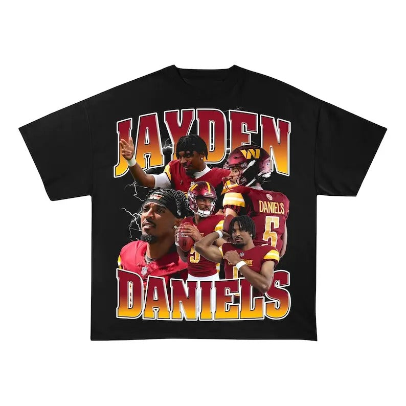 Jayden Daniels Shirt Vintage 90s | Vintage Tee Graphic T-Shirt Sweatshirt Hoodie | Sport Tee - Gift For Fan