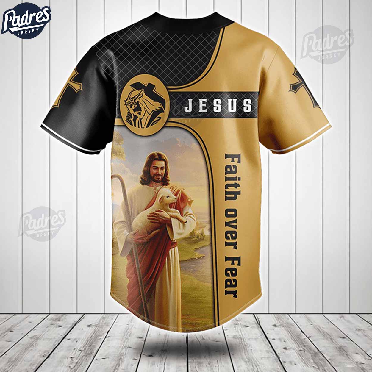 Jesus Faith Over Fear Baseball Jersey - Padres Jersey Oasis: Elevate Your Baseball Style Game