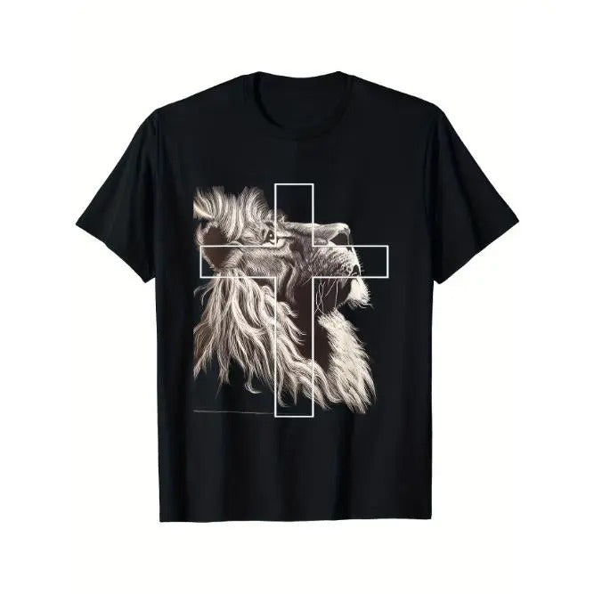 Jesus Lion Of Judah T-Shirt, Men's T-Shirt Made in USA