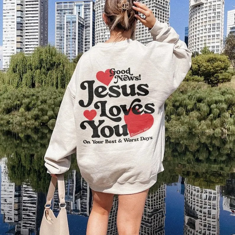 Jesus Loves You Christian Mental Health Crewneck Preppy Faith Based Sweatshirt Y2K Christian Clothes Religious Indie Sweater Catholic Gift T-shirt, sweater and Hoodie