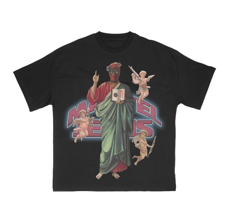 Jesus Shirt, Shirt, Ryan Reynolds, Comics, Dead pool and Gifts for Him, Gifts for Comic Guy Menswear Top Underwear Man Tshirt Streetwear Tropical Shortsleeve Bestie Crewneck Round Neck