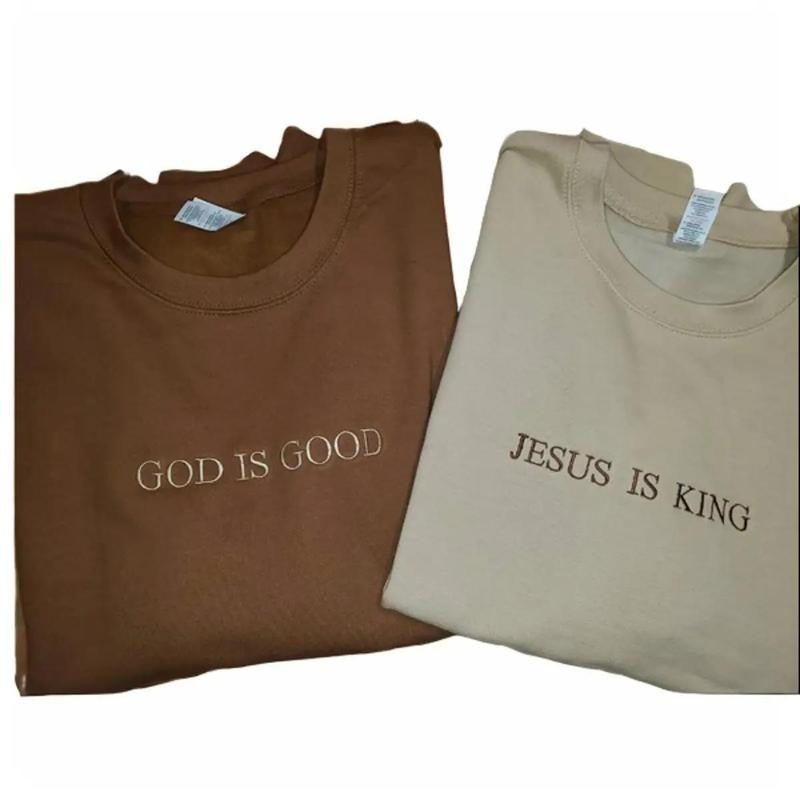 Jesus is King sweatshirt, God is Good sweatshirt, Christian Based Clothing, Faith Based Apparel, Embroidered Crewneck...