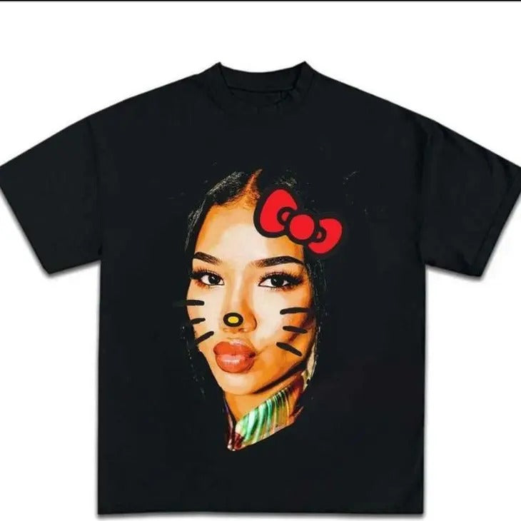 Jhene Kitty Big Face T-shirt, Rap Hip Hop Tee Streetwear Outfit vintage graphic tees Hoodie, Sweatshirt | WearSparks.com