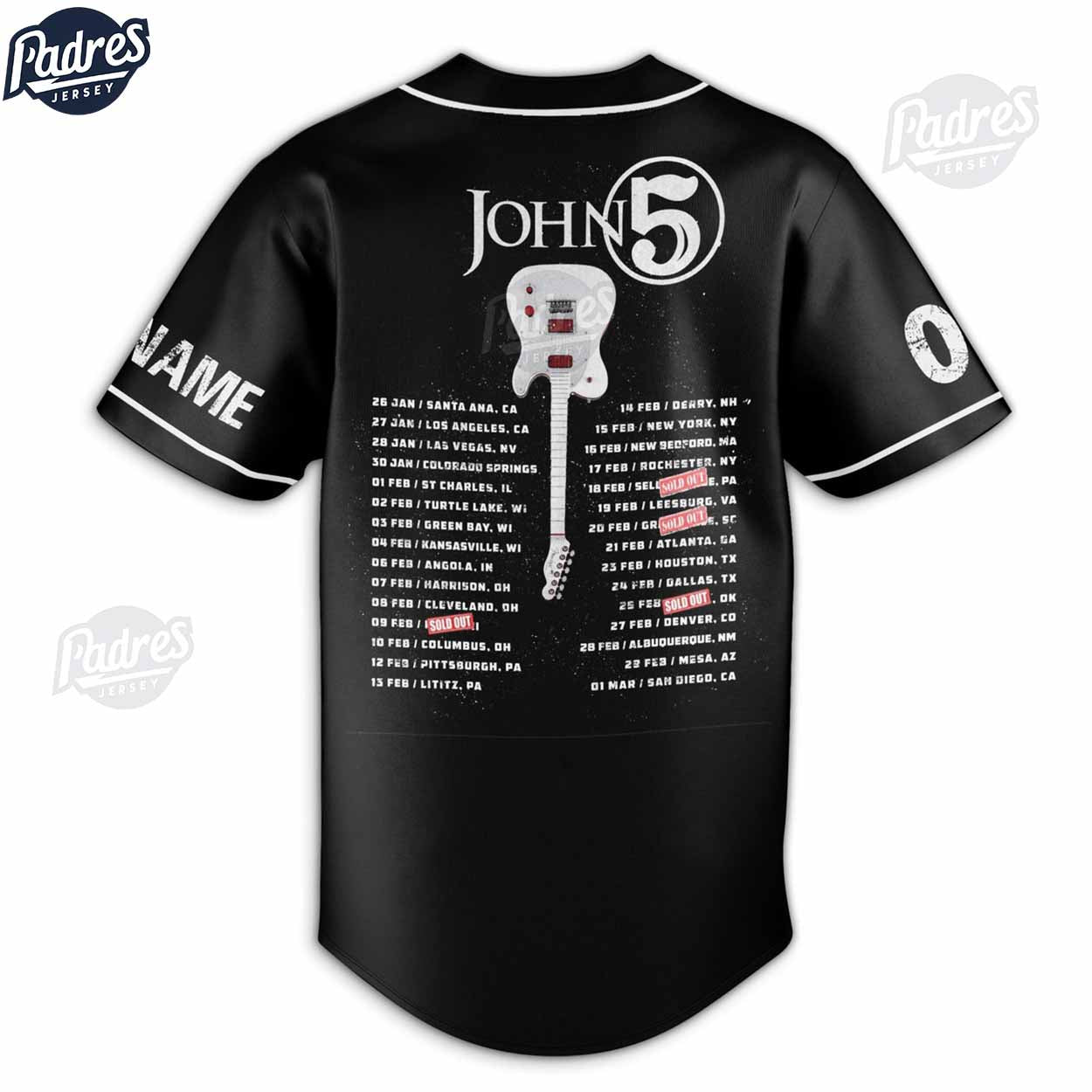 John 5 Guitarist Personalized Baseball Jersey Shirt - Padres Jersey Oasis: Elevate Your Baseball Style Game