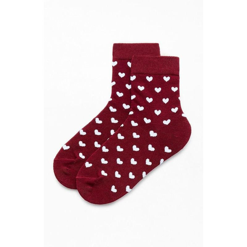 John Galt Women's Burgundy Heart Socks