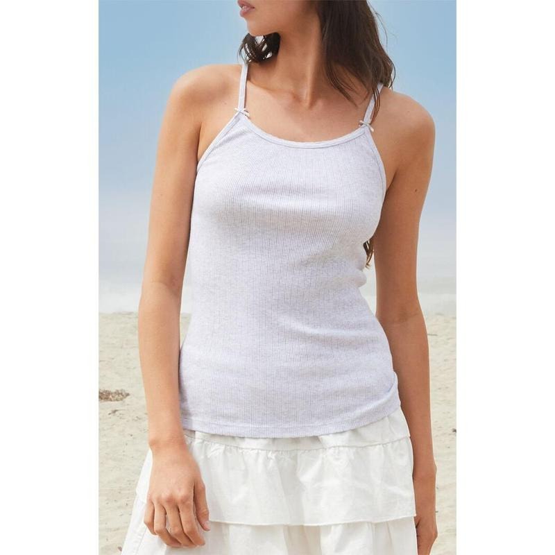 John Galt Women's Gray Belle Bow Tank Top T-Shirts, Hoodie, Sweatshirt | WearSparks.com