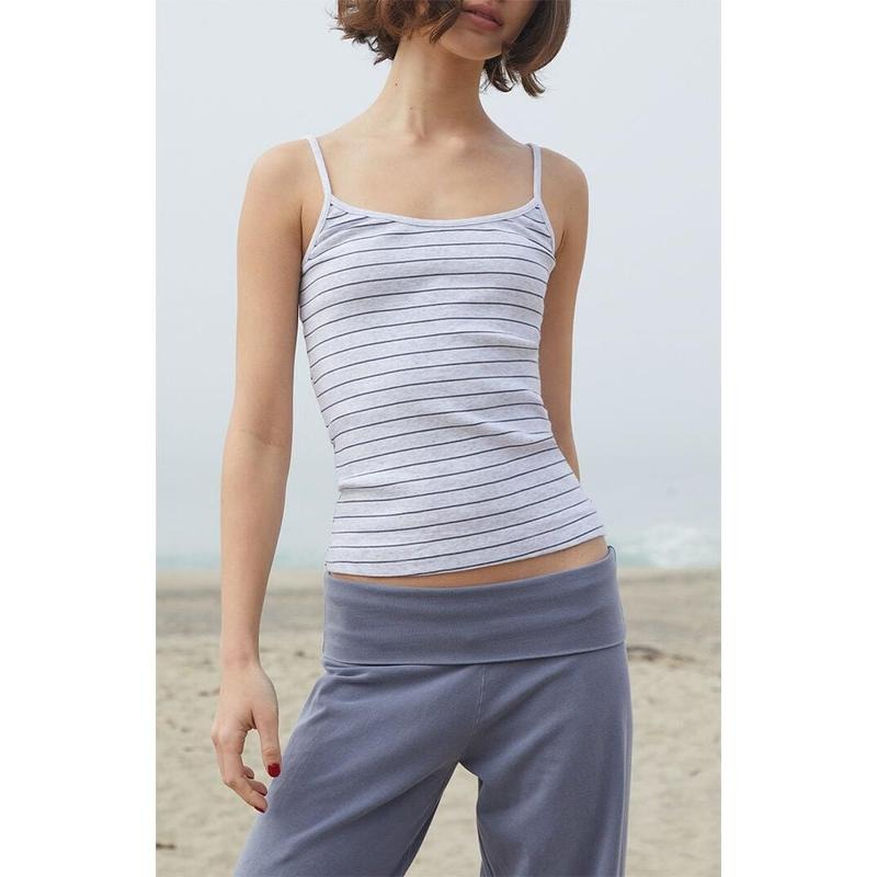 John Galt Women's Grey & Navy Skylar Striped Tank Top T-Shirts, Hoodie, Sweatshirt | WearSparks.com