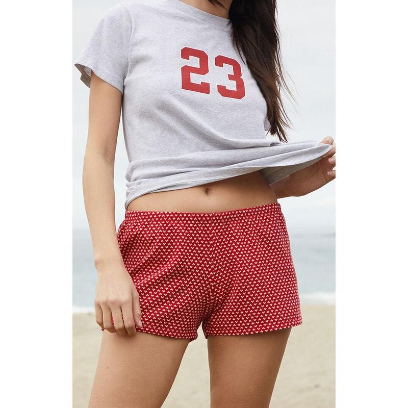 John Galt Women's Heart Emery Knit Pajama Shorts T-Shirts, Hoodie, Sweatshirt | WearSparks.com