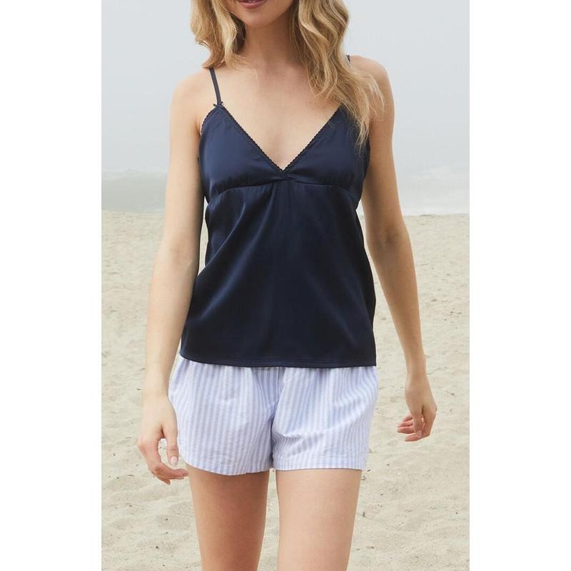 John Galt Women's Navy Edith Tank Top T-Shirts, Hoodie, Sweatshirt | WearSparks.com