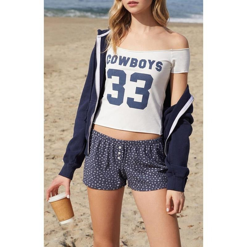 John Galt Women's Navy Floral Keira Pajama Shorts