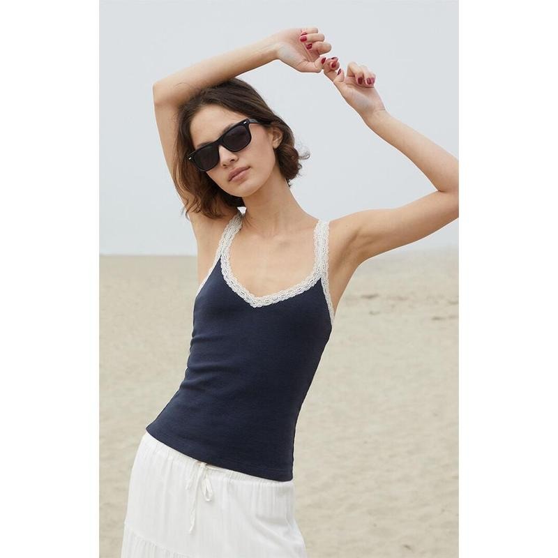 John Galt Women's Navy Honor Lace Tank Top T-Shirts, Hoodie, Sweatshirt | WearSparks.com