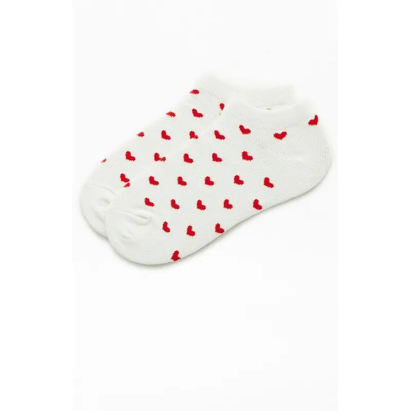 John Galt Women's Red Heart Ankle Socks