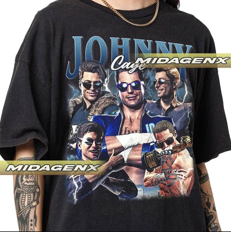 Johnny Cage Mortal Kombat 1 Vintage T-Shirt, Movie Shirt