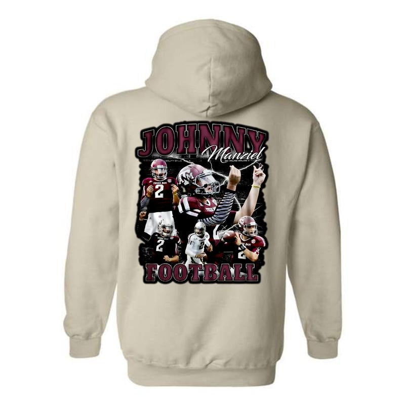 Johnny Manziel Football Hoodie - Dynamic Design Celebrating Johnny Football, Perfect for Sports Fans, Ideal for Casual Wear, Comfortable and Stylish, Hoodie For Men, Hoodie For Women Menswear Sweaters