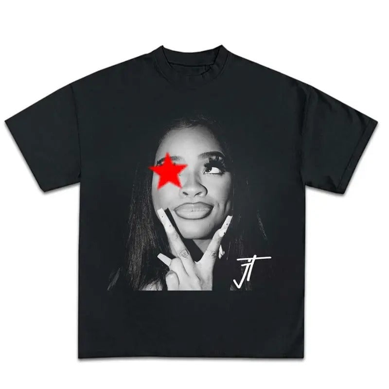 Jt Star Signature Shirt Graphic Tee in Classic Cotton Short-sleeve Crewneck
