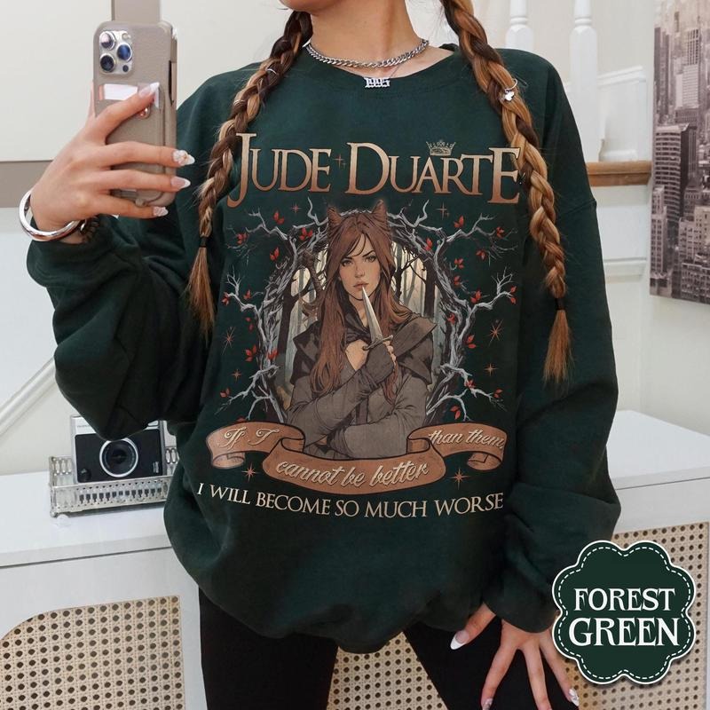 Jude Duarte Sweatshirt, The Cruel Prince Hoodie, The Folk Of The Air, Cardan Greenbriar Shirt, Jude And Cardan Shirt, Bookish Gift Unisex Soft Comfort Crewneck Pullover Long Sleeves Graphic Fabric Sweater