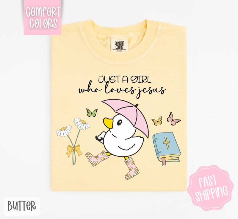 Just A Girl Who Loves Jesus Shirt Comfort Colors, Religious Tshirt, Cute Women's Tee, Gift for Her